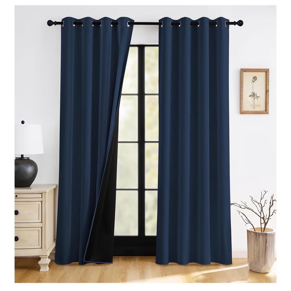 Elegant Navy Blue Blackout Curtains
